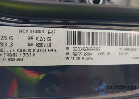 2017 Chrysler 300 Limited z USA, uszkodzony, nr VIN 2C3CCAAG9HH647028